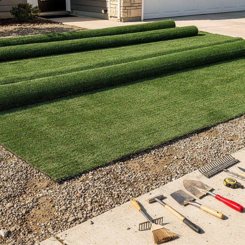 Artificial turf installation in Huntersville, NC